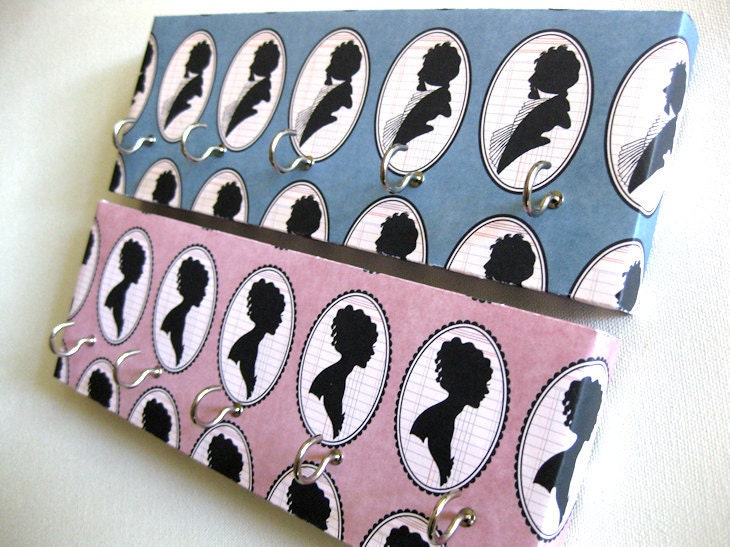 Jewelry Holder and Key Rack  - "His and Hers" - Set, Pink and Black, Blue and Black, Feminine Silhouette, Masculine Silhouette