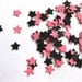Mini Star Confetti Black and Pink Star Punch Outs - Set of 100