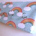 Jewelry Holder and Key Rack - "Rainbow" Clouds and Rainbows, Red, Orange, Yellow, Green, Blue, White Polka Dots (5 nickel hooks)