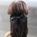 Big Classic Black Hair Bow Clip/Barrette - 4.5 inches/11.5cm - made with 1.5 inches/3.8cm Satin Ribbon