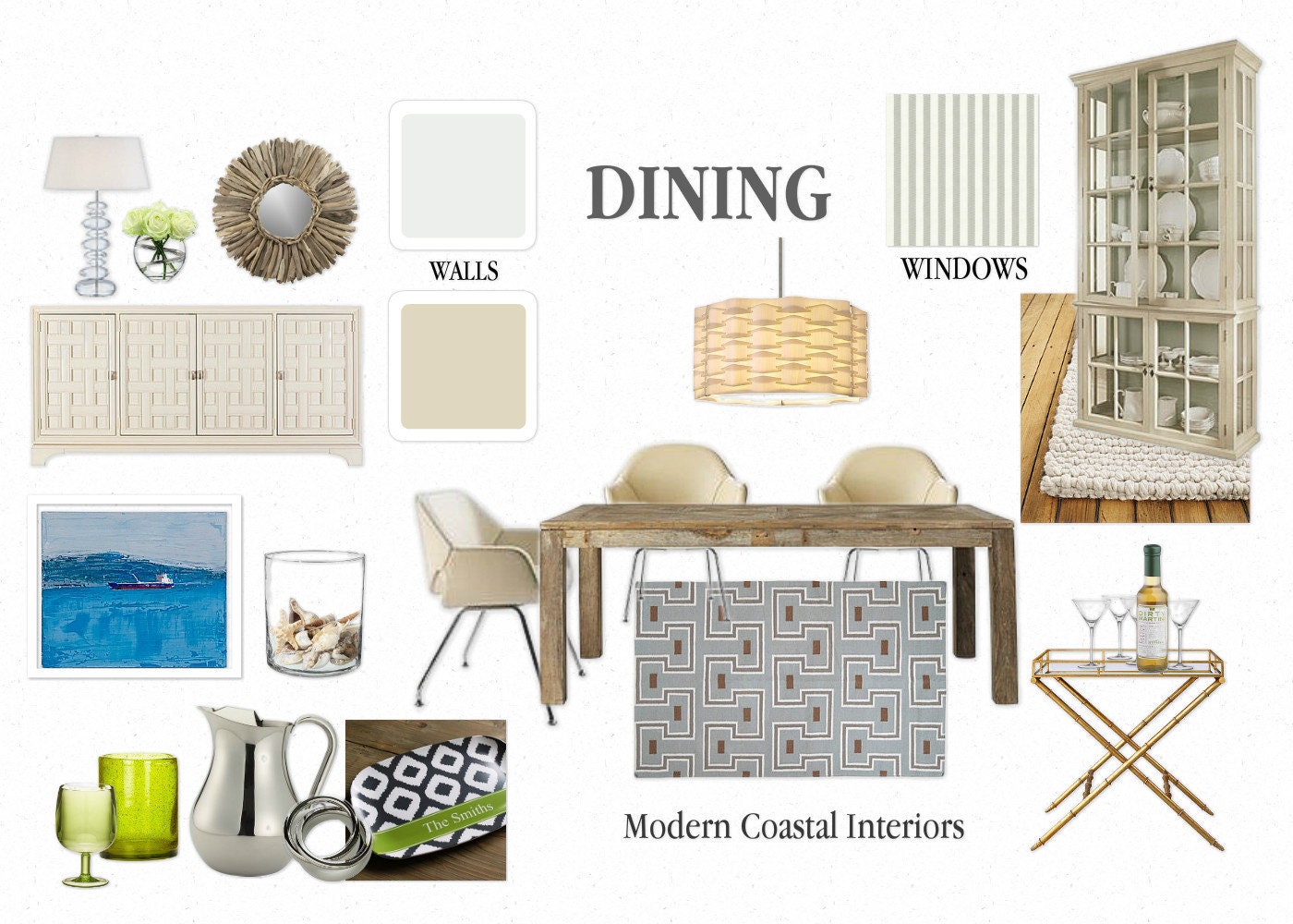 Interior Design - Custom Style Board - Modern Feminine Bedroom (example) - One Board per Room