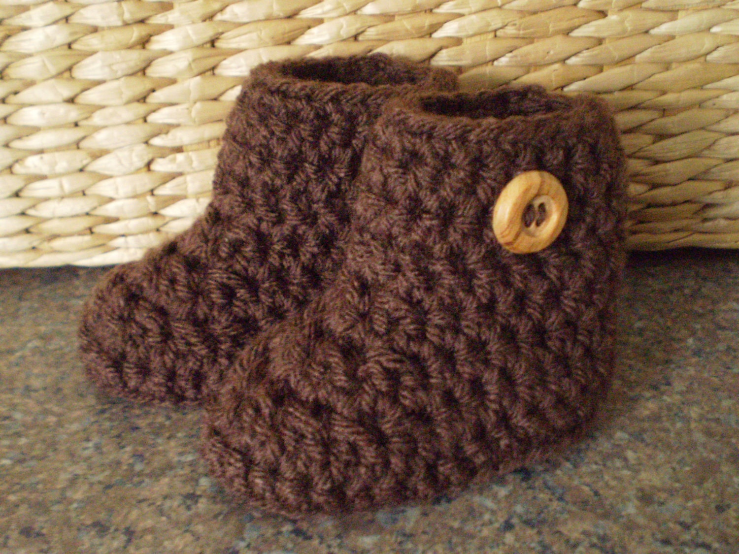 Crochet Baby Boots, Crochet Booties, Crochet Baby Shoes, Chocolate Brown