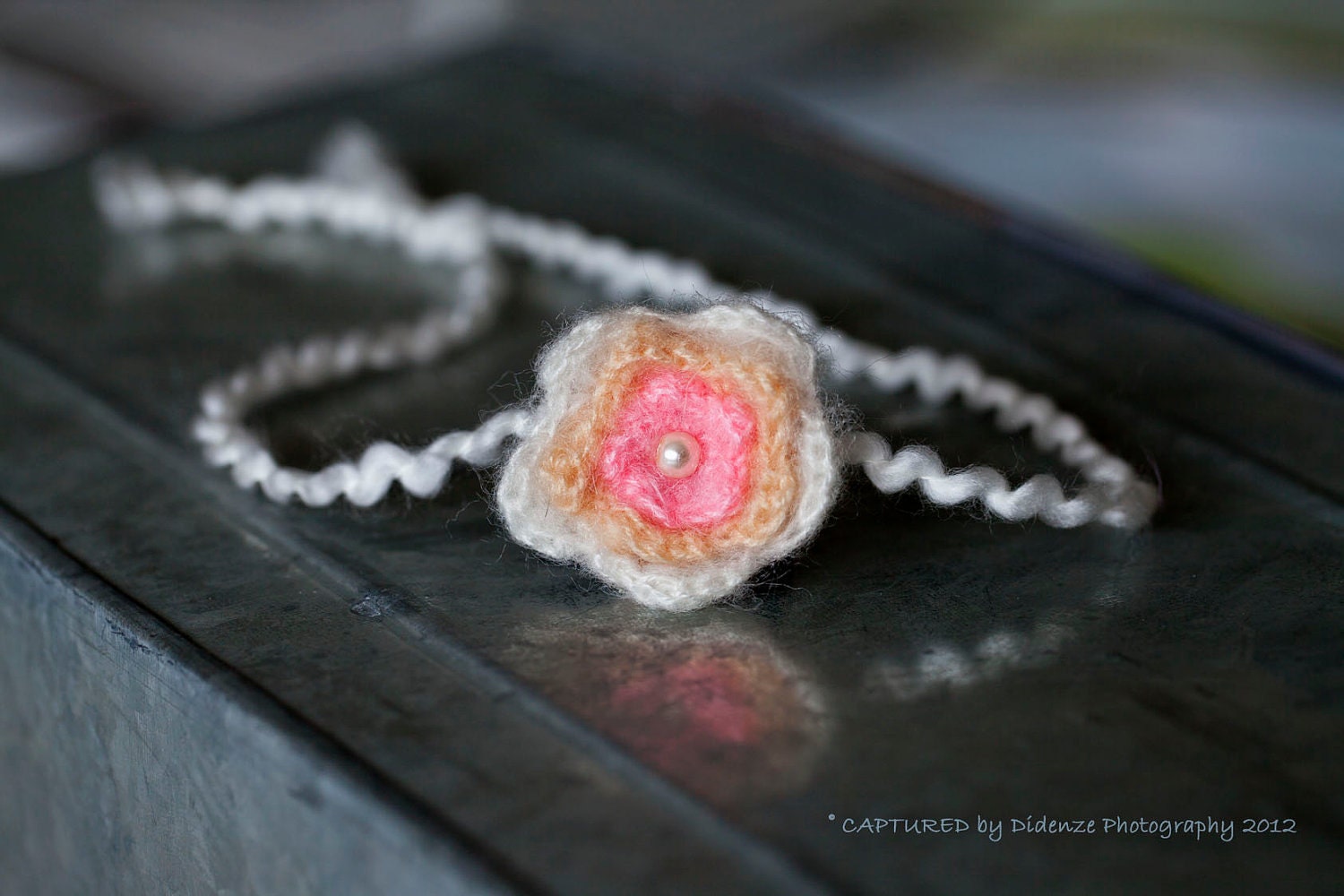 Crochet Baby Halo, Baby Photo Prop, Baby Girl White and Pink Mohair Halo, Baby Mohair Tieback, Crochet Newborn Headband, Newborn Size