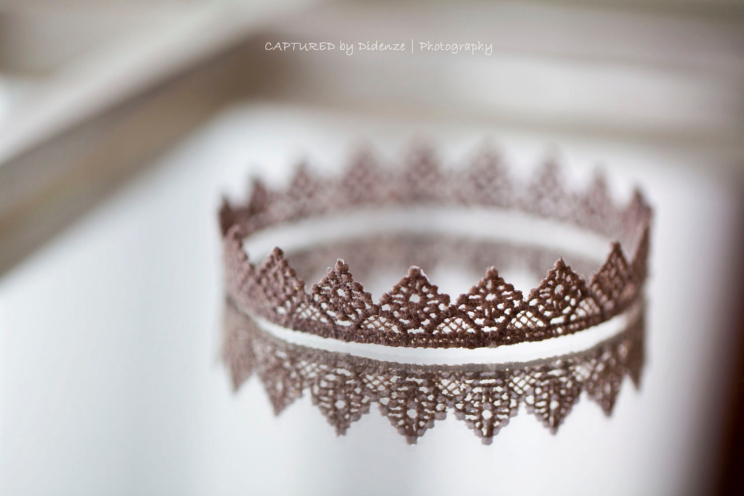 Lace Crown, Baby Photo Prop, Baby Boy Prince Crown, Newborn Halo, Boy Crown, Prince Crown - Slate