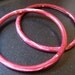 Vintage plastic bag / purse handles red maroon round and mod... super cute