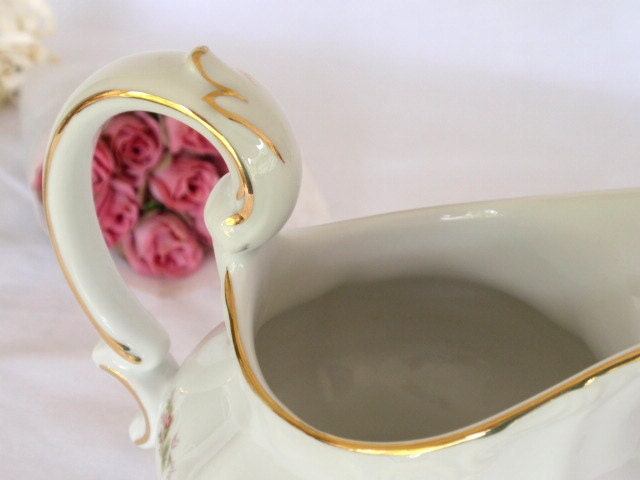 Johann Haviland Moss Rose BAVARIA Sugar Bowl Creamer Set