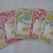 5 Vintage Wedding Handkerchief Floral Embroidered Favor Bridal Shower Tea Appreciation Thank You Hanky Greeting Cards