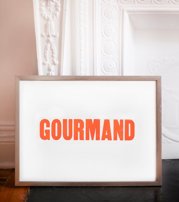 Gourmand 18 by 24 Letterpress Poster