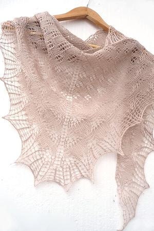 Beige Knit triangular shawl - ivory woman accessories