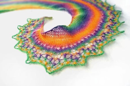 Rainbow woman scarf, lace scarf, knit woman scarf - spring fashion