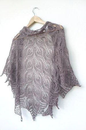 Dusty brown woman triangle Lace Shawl
