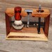 Straight Razor, Safety Razor, and Badger Brush Stand, Walnut, natural edging
