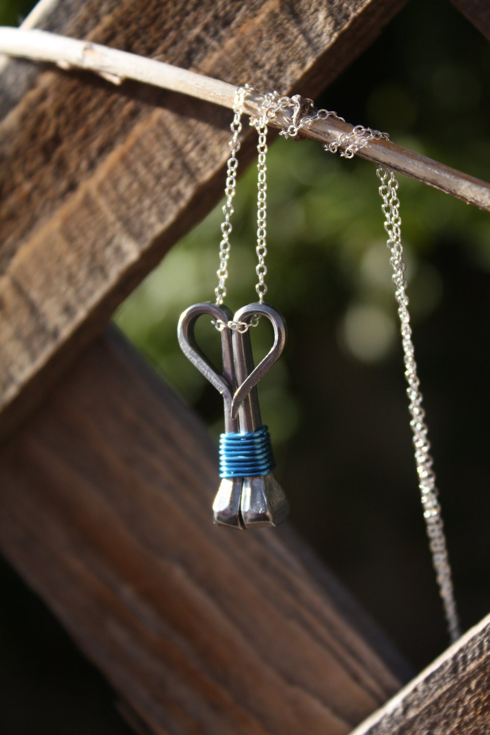 Items similar to Heartshaped horseshoe nail necklace on Etsy