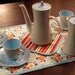 Aqua Fizz Diamond Quilted Reversible Table Runner