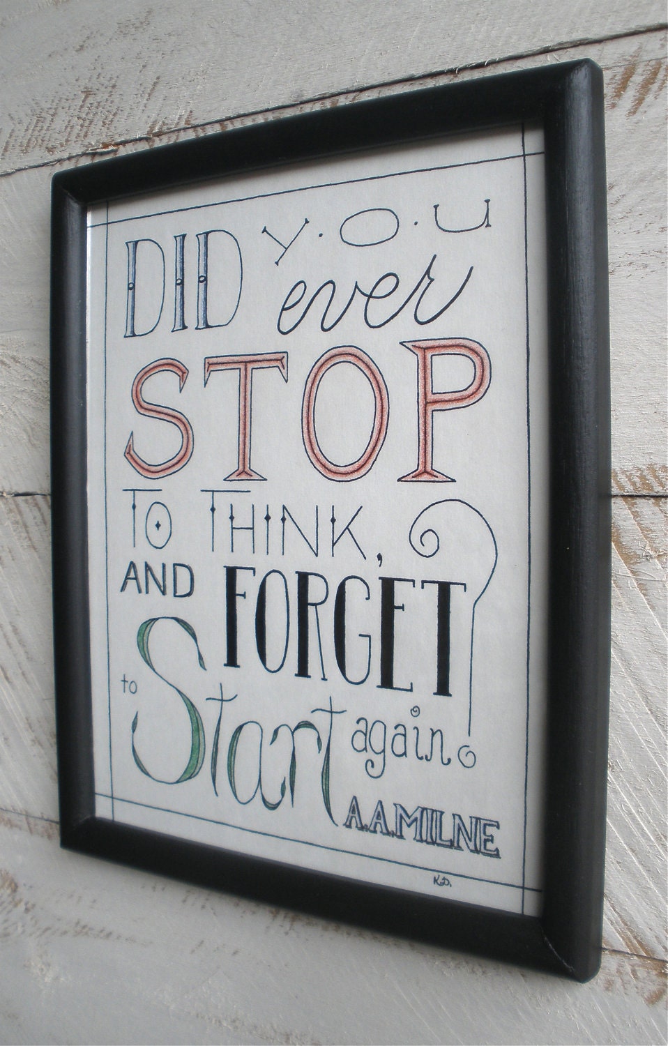 Hanging Wall Art, Typography Design, A. A. Milne Quote