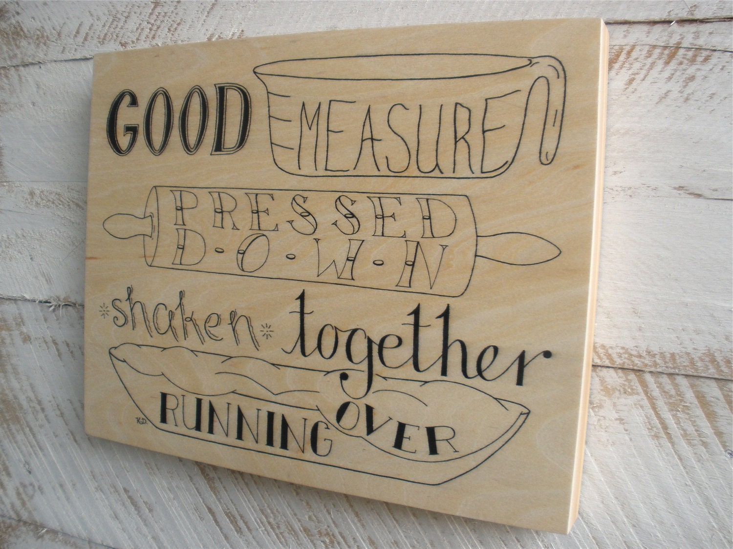 Kitchen Art, Typography Design Ink Art, Word Art