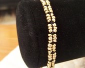 Gold Butterfly Macrame Black Silk Bracelet / 26