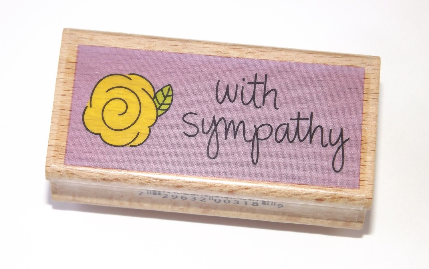 With Sympathy - Wood Mounted Rubber Stamp