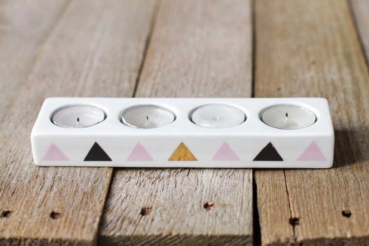 RESERVED // Geometric triangle candle holder