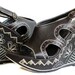 VTG 90s Indian Boho style platform wedge shoes / brown leather / embroidered details / studs / Italian design / EU 38 / US 7.5