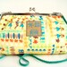 Hawaiian Tropical Print Shoulder Purse Yellow Blue Green Leather Strap