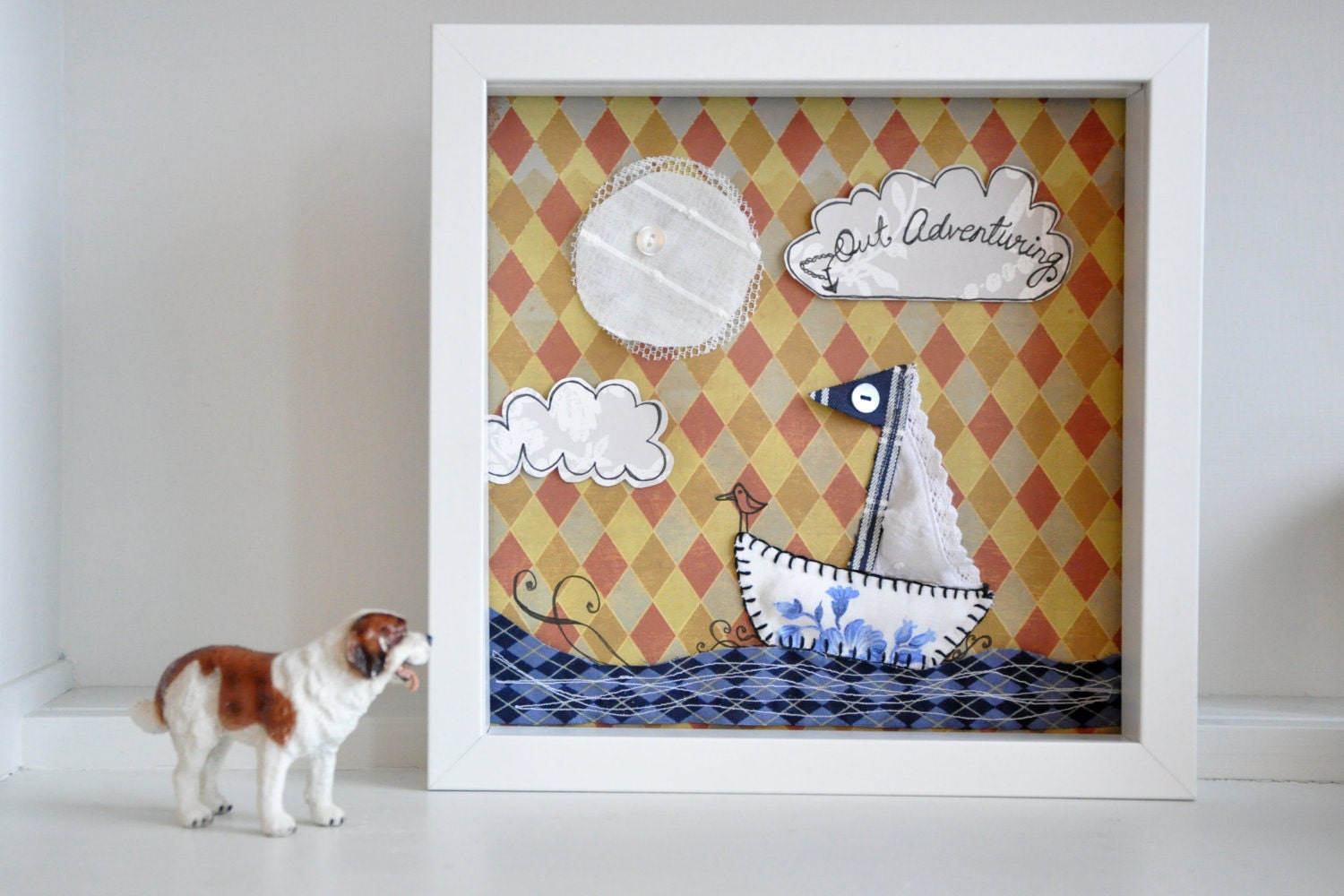 SOLD, similar can be ordered  - Seaside adventure - applique nautical scene