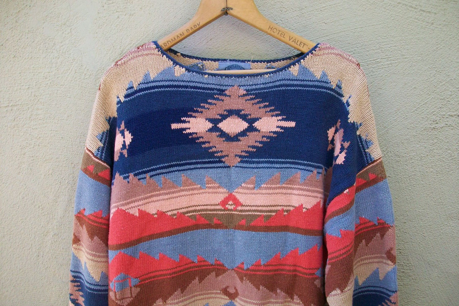 Vintage 90's Tribal Print Indian Blanket by charliehorsevintage