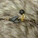Tiny Skull Bracelet - Gold Skull Charms on Gold & Black Delicate Chain with Black Faceted Pendant