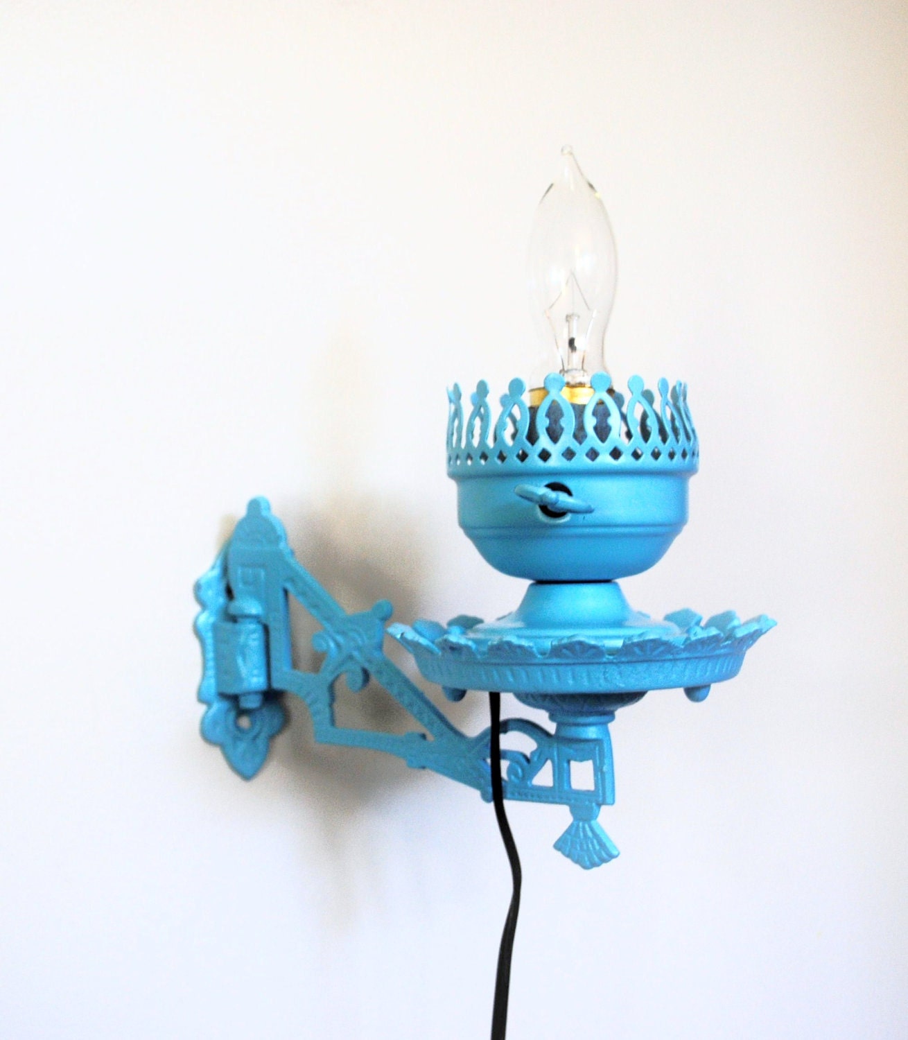 Vintage Aqua Blue Wall Sconce Nursery Room, Boy's Room