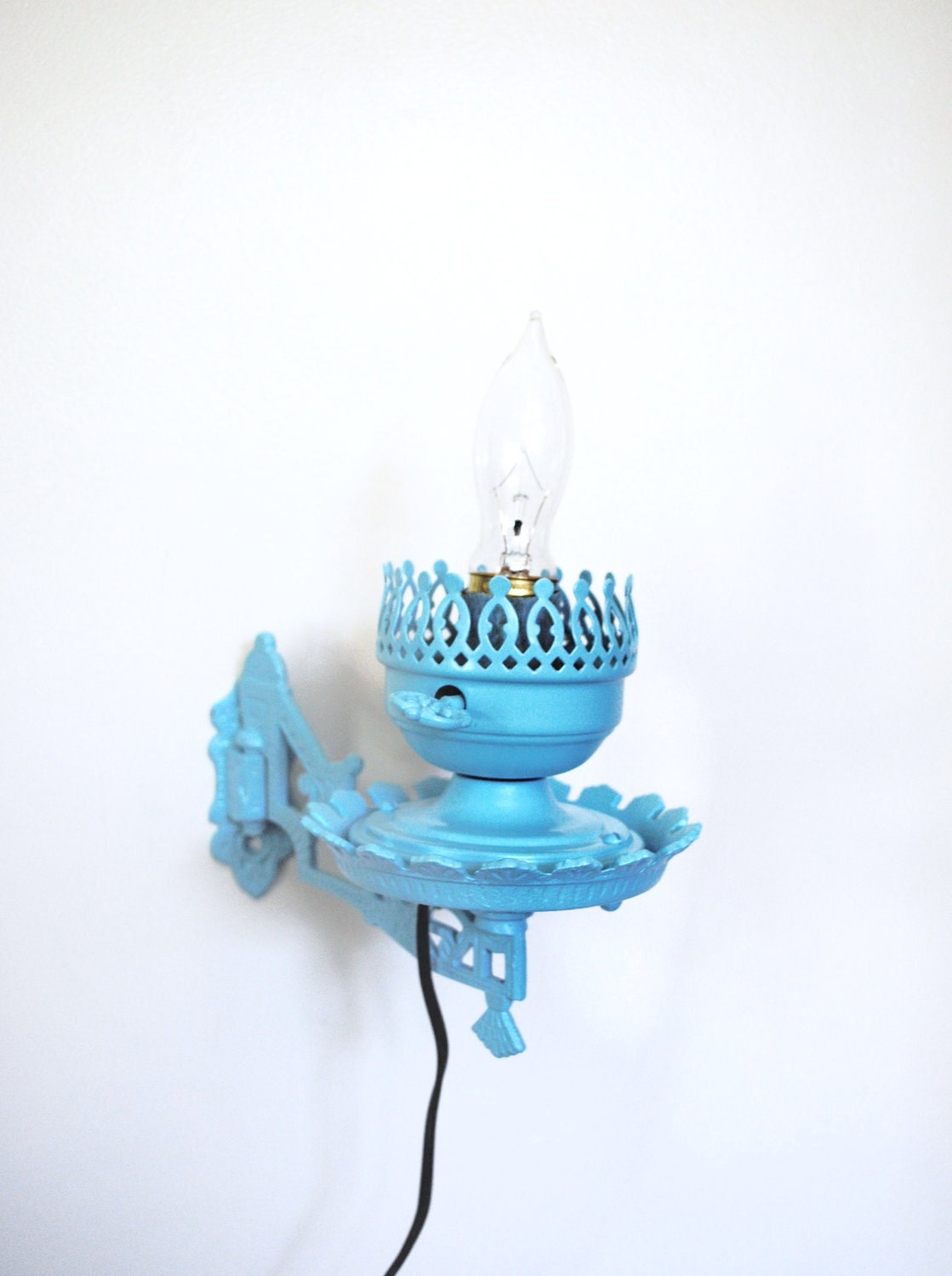 Vintage Aqua Blue Wall Sconce Nursery Room, Boy's Room