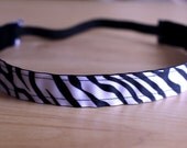 Zebra Print Non-Slip Headband - 7/8"