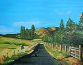 SOLD-Original Artwork Acrylic Painting 16 x 20 Road to Wailuku