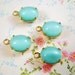 Vintage 10x8 mm Oval Aqua Moonstone Glass Jewels Stones 10x8mm 2 Ring or 1 Ring (4)