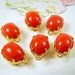 Vintage Opaque Coral Oval Stones Jewels 10x8mm 2 Ring or 1 Ring (4)