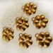 Vintage Cabochons Onyx Black Gold Flecks 11mm Round Lucite (6)