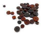 Natural Baltic Amber beads -  40  pcs slices / disks - Cherry