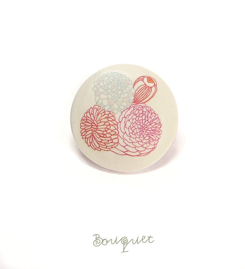 Bunch brooch floral ceramic jewelry by AtelierGilet - Bouquet