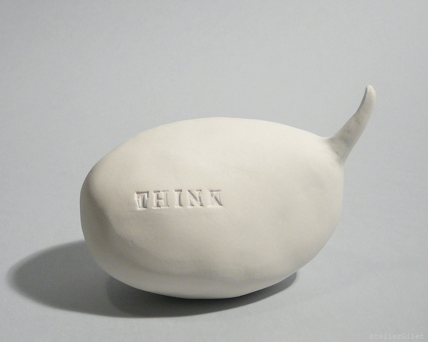 SALE Printed ceramic speech balloon - Think