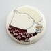 Tea time brooch illustrated porcelain by AtelierGilet -Tea in tricot - LARGE