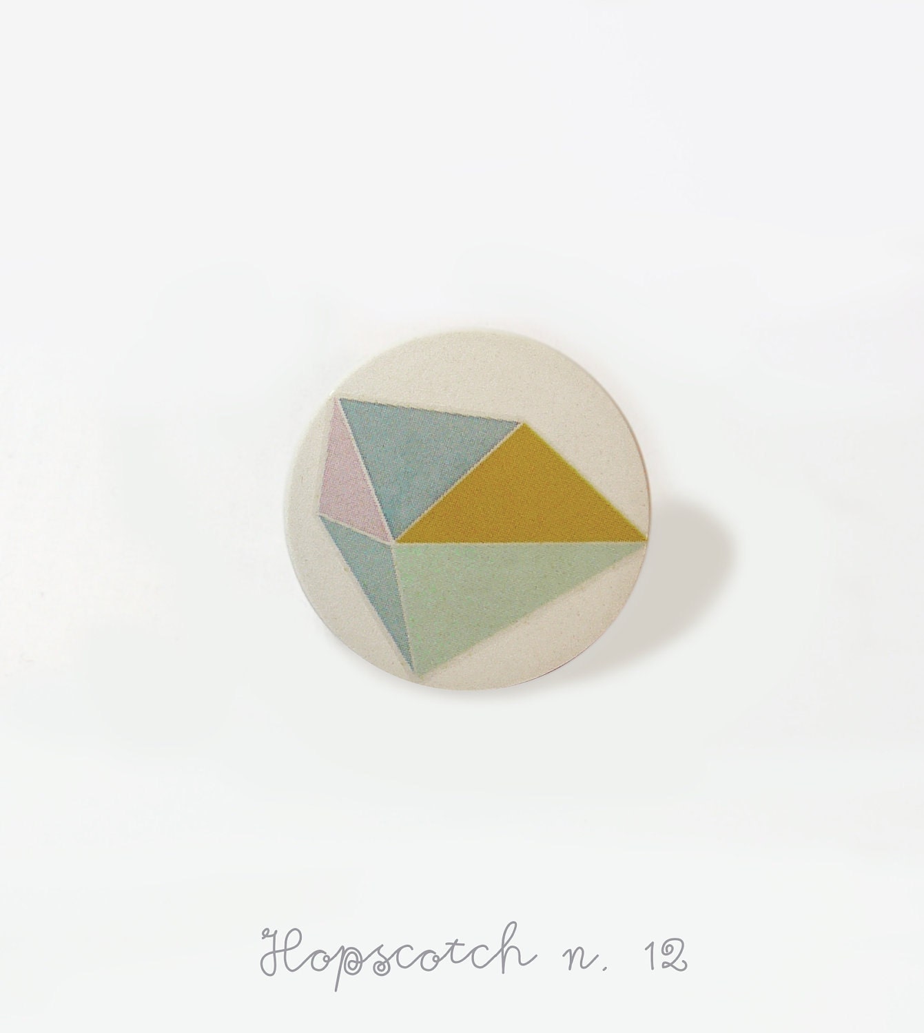 Geometric brooch porcelain jewelry by AtelierGilet - Hopscotch n. 12