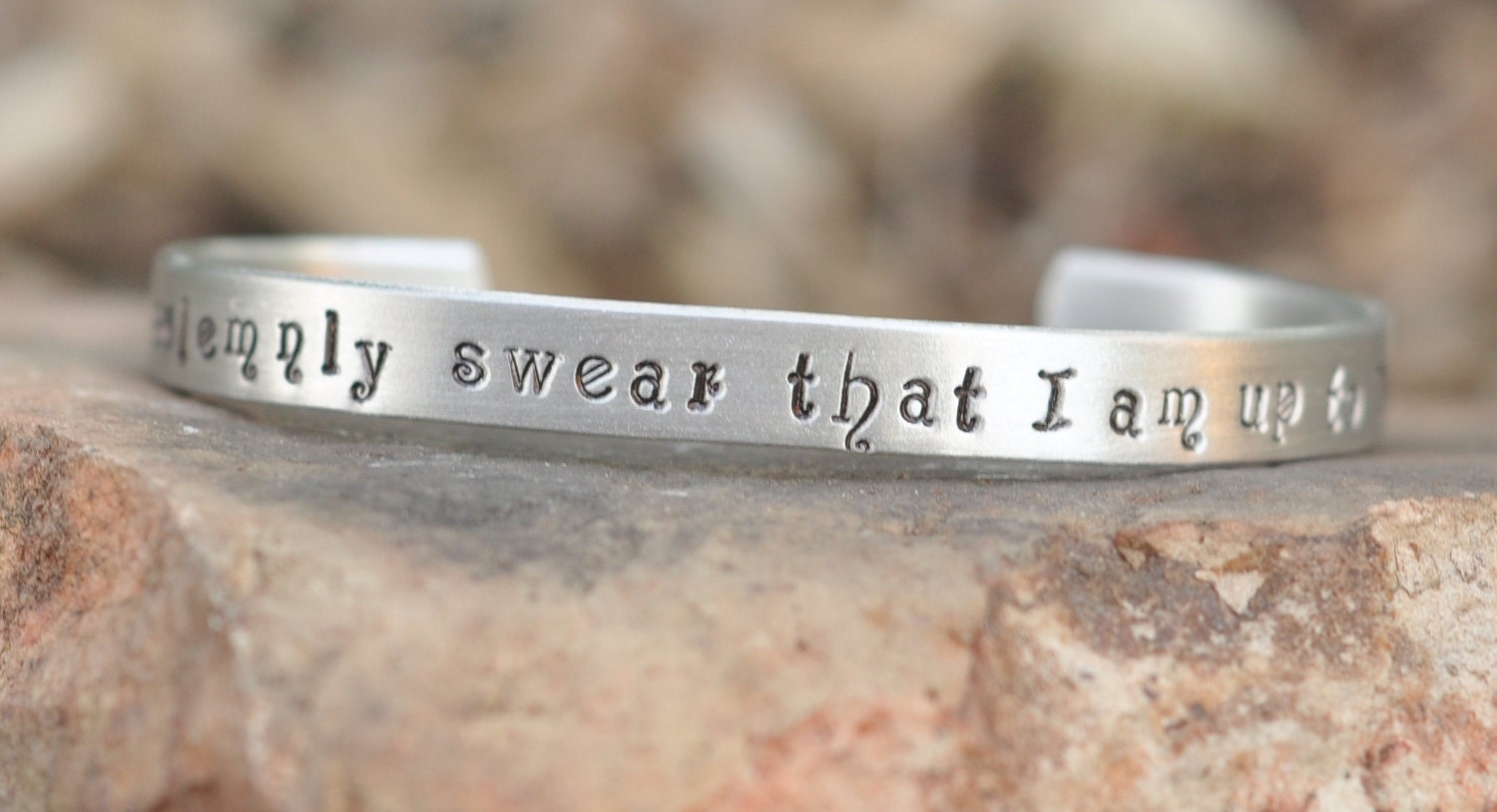 Hand Stamped Harry Potter bracelet - I solemnly swear that I am up to no good