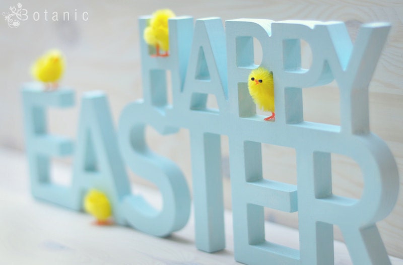 Wooden Happy Easter sign - Easter decor - Spring pastel decor