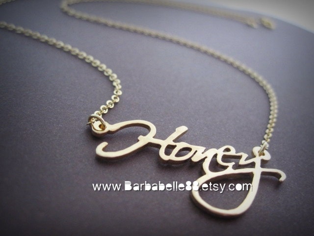 Script font name jewelry - Custom name necklace " (3colors for your choice at same price) "