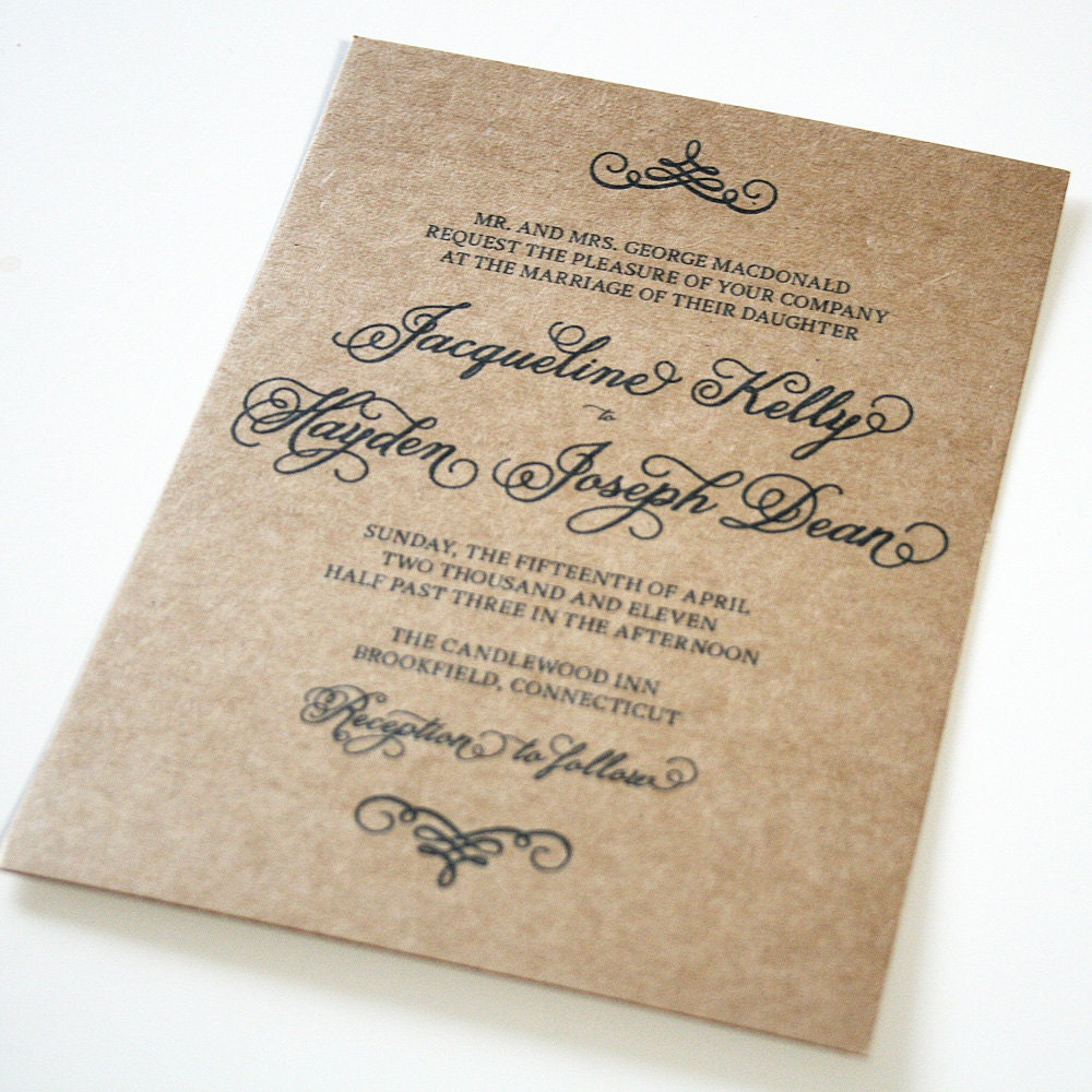 Wedding Invitations Vintage Kraft