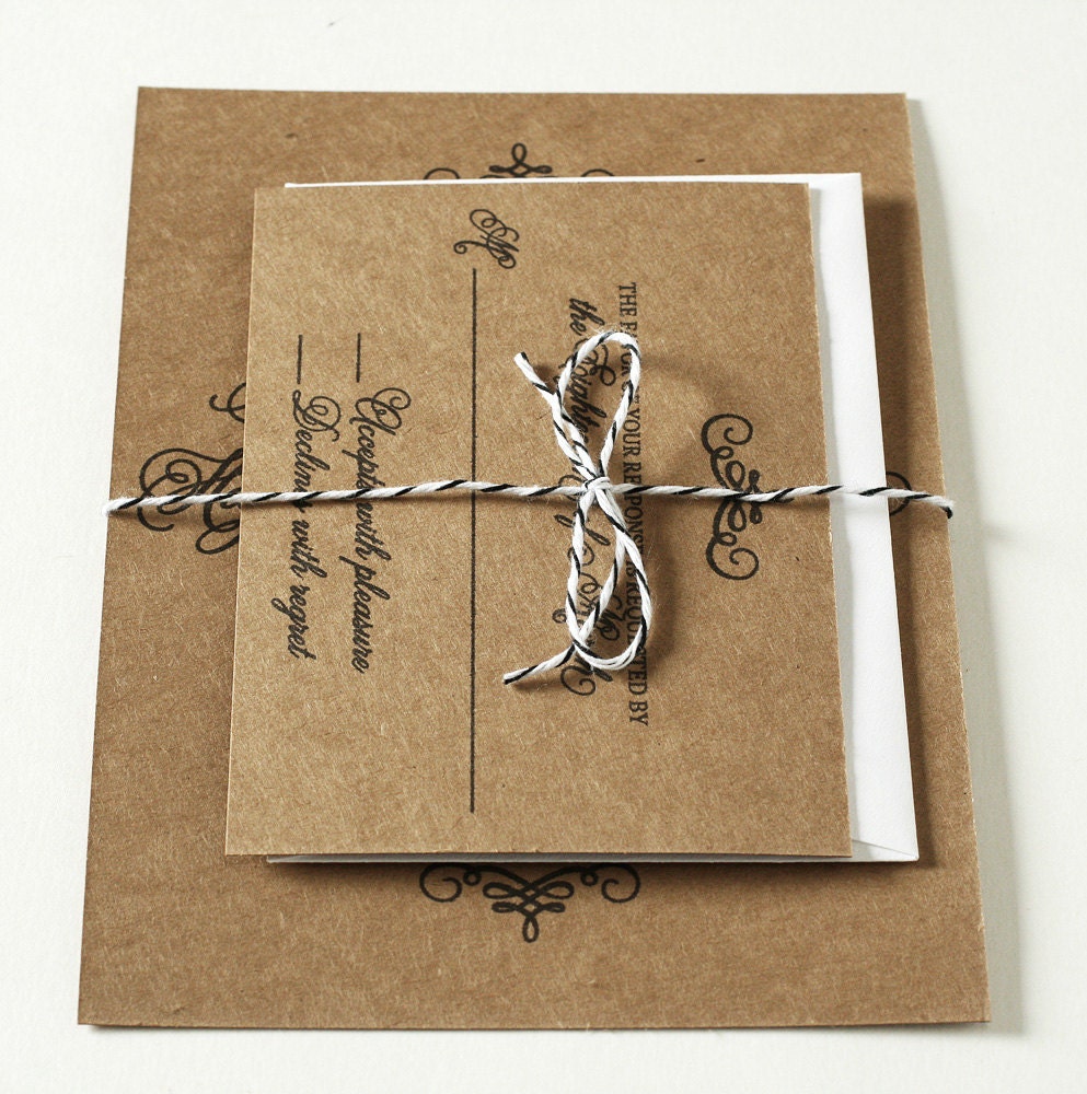 Wedding Invitations Vintage Kraft