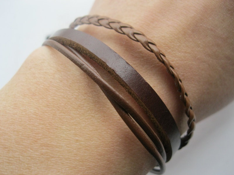 Bracelet- real leather bracelet,braid bracelet