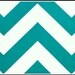 1.5 yards Premier Prints - True Turquoise / White Chevron - Zippy Zig Zag