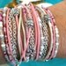 Boho Chic Endless Leather Wrap Beaded Bracelet...Breast Cancer Awareness...."FREE SHIPPING"