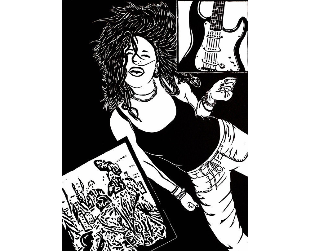 Linocut - "You Need Me Like a Bad Habit"
