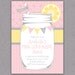 Shabby Chic Mason Jar Lemonade Party Invitation Printable - Bunting - Pink Lemonade Stand Birthday Party Invite - Bridal or Baby Shower